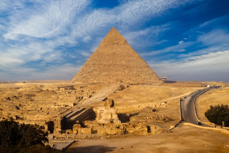 The pyramids at Giza, Cairo